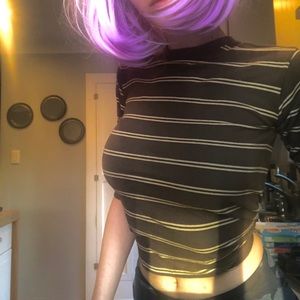 Striped brown & tan shirt